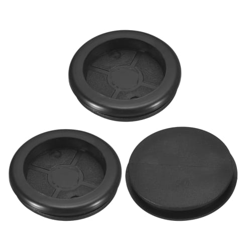 uxcell 3-Piece Insulated Rubber Grommets, 33mm Inner Diameter, Single-Sided Hole, for Wiring, Rubber Bushings, Cable and Wire Protection, Black