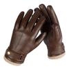Men's Ski Leather Gloves, Winter Outdoor Riding Touch Screen Sheepskin Thermal Gloves