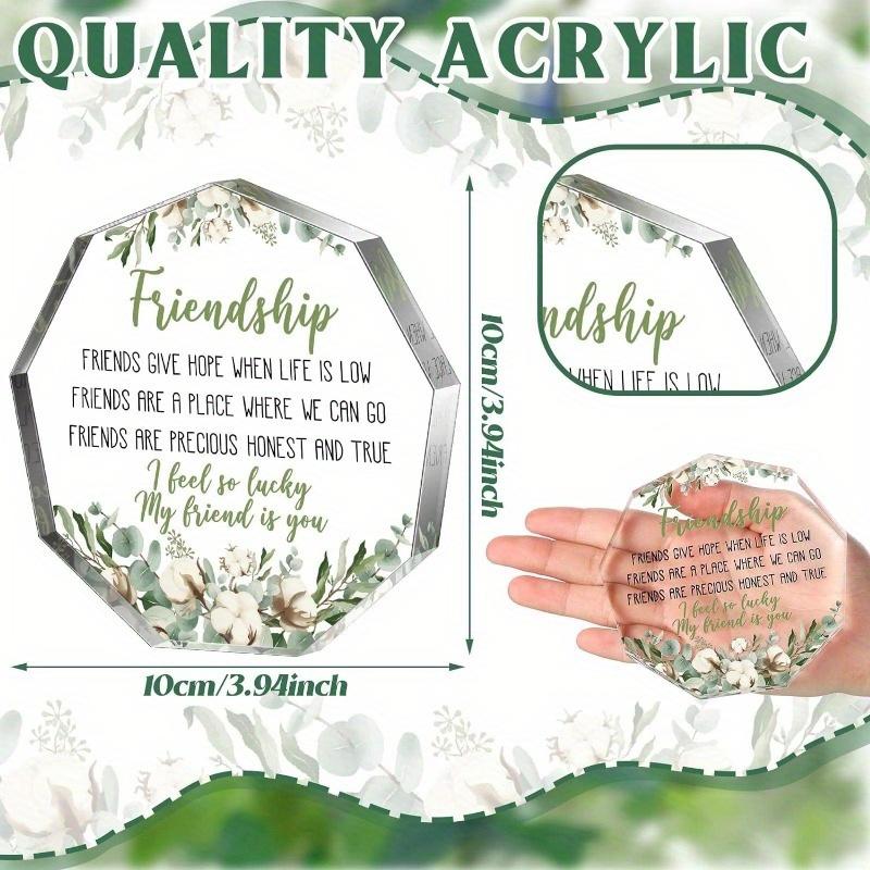 Cotton Flower Friendship Heart - Acrylic Keepsake for Coworker & Retirement Gifts