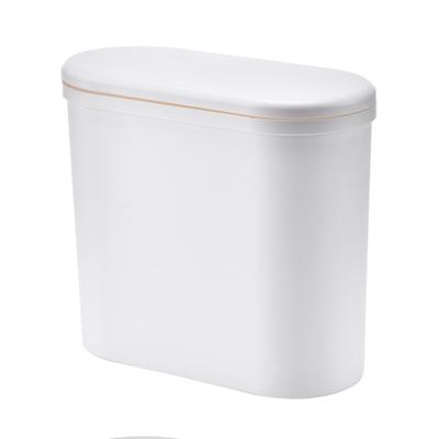 Cubo de Basura Estrecho Ahorrador de Espacio Elegante de Plástico Delgado con Tapa de Apertura a Presión para Cocina