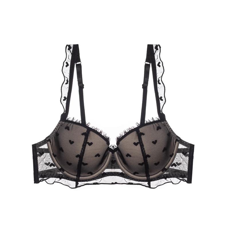 

Lady Summer Sexy Lace Interest Show Thin Collect Pair Milk Prevent Droop Underwear 38/85AB чорний