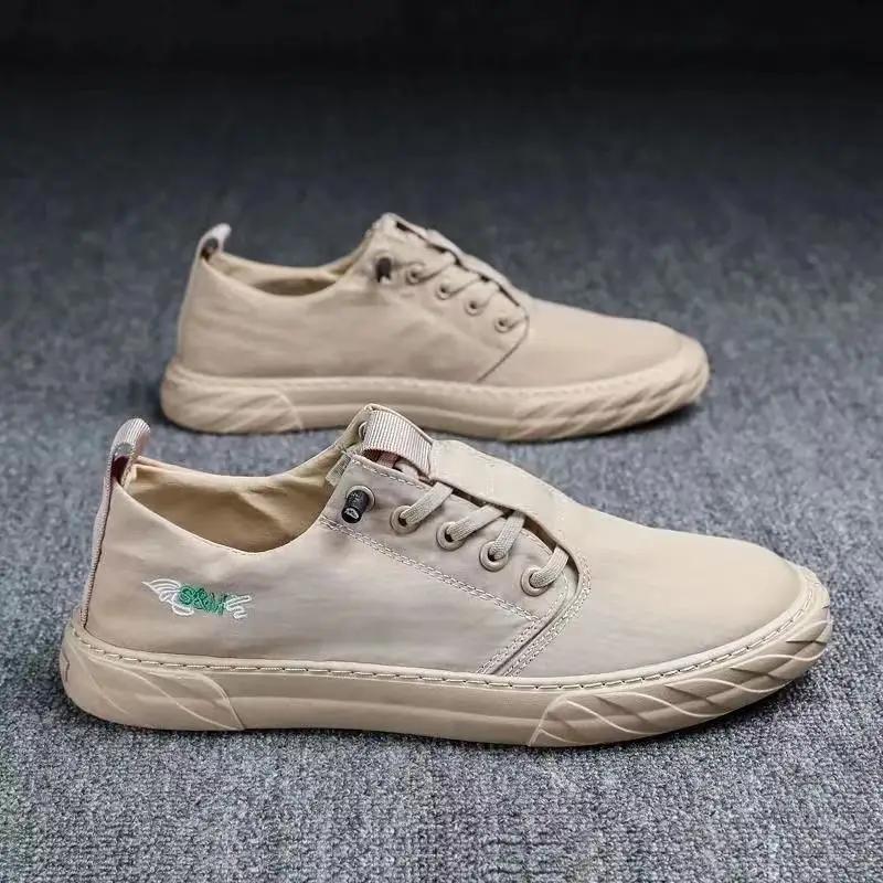 Zapatos de Tela de Pekín Antiguos para Hombre Verano Tela de Seda de Hielo Transpirable Protección Laboral Slip-on Zapatos de Tablero Casuales de Lona Blanca para Hombre