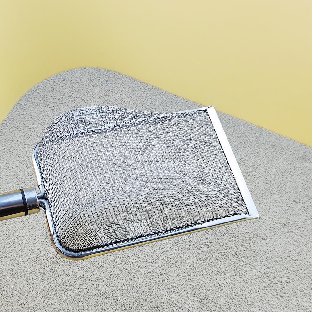 Stainless Steel Cat Litter Poop Scoop with Small Holes - Pet Cleaning Tool for Bentonite and Walnut Sand.