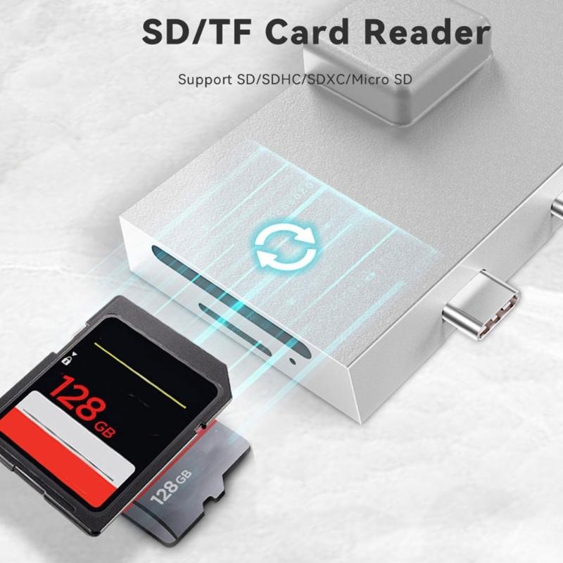 Hub for    /8/9 - USB 3.0, RJ45, Card Reader, PD 100W, and 4K  Output