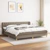 3127073 vidaXL Divan Bed with Mattress Taupe 200x200 Cm Fabric