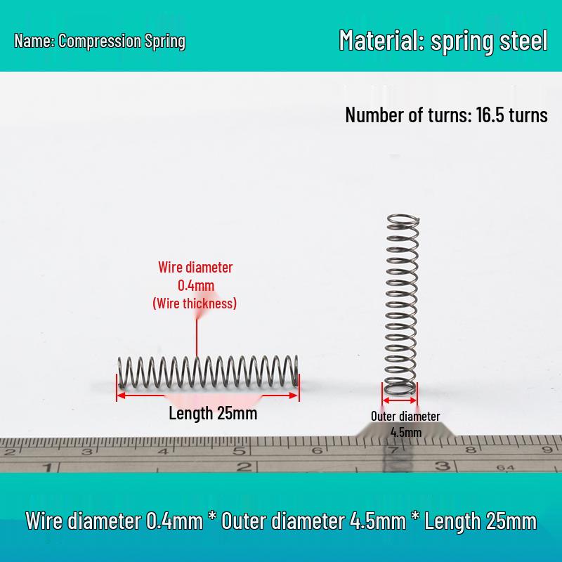 Small Mechanical Compression Spring: 0.4mm Wire, 2-8mm Outer Diameter