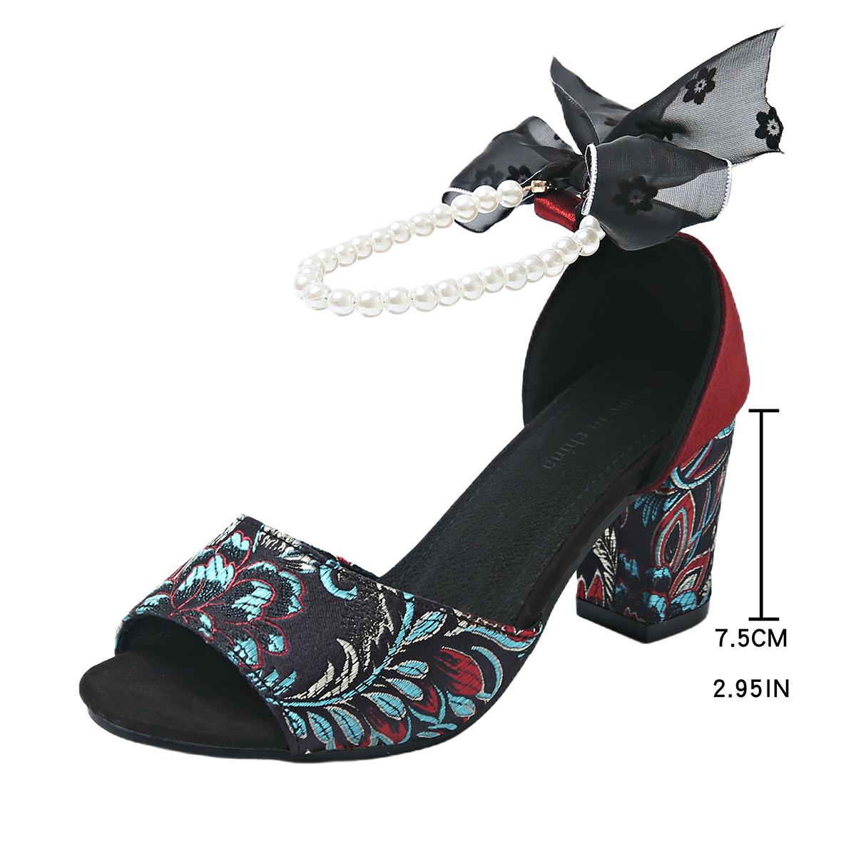 

Модные женские сандалии на массивном каблуке, модные женские сандалии с ремешками на щиколотке, повседневные пляжные сандалии, нескользящие, удобные туфли на высоком каблуке, рисунок случайный 38 красный