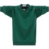 Korean Version of the New Loose Large Men's Warm Casual Sports Lapel Lightweight Soft Anti-wrinkle Breathable Cotton Long-sleeved T-shirt