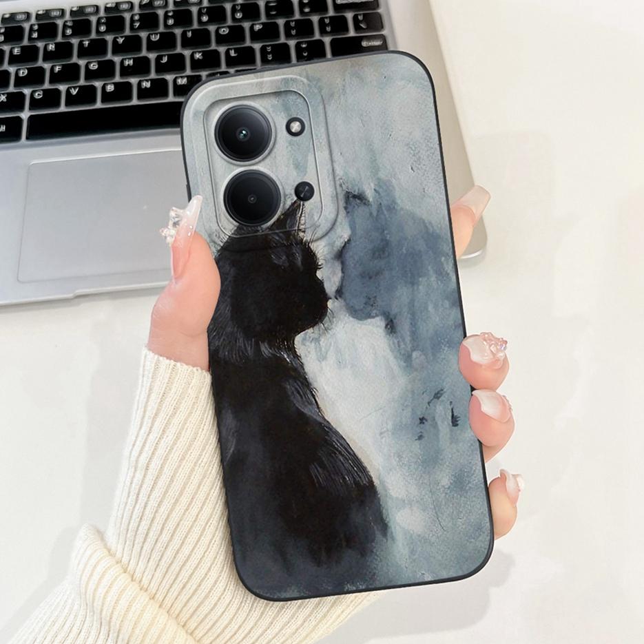 Für Xiaomi Redmi 15C 4G Hülle PocoC85 Niedliche Katze Blume Bemalte Abdeckung Weiche Silikon Handyhülle Für Xiaomi Poco C85 Redmi15C 4G Taschen
