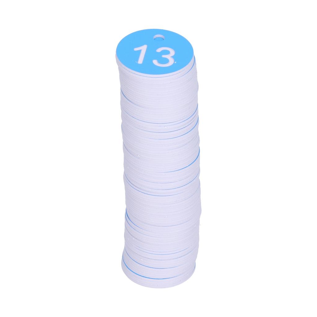 100Pcs Round Number Tag Beehive Sign Marker Labels with Hole Farm Beekeeping Accessory(Blue White )