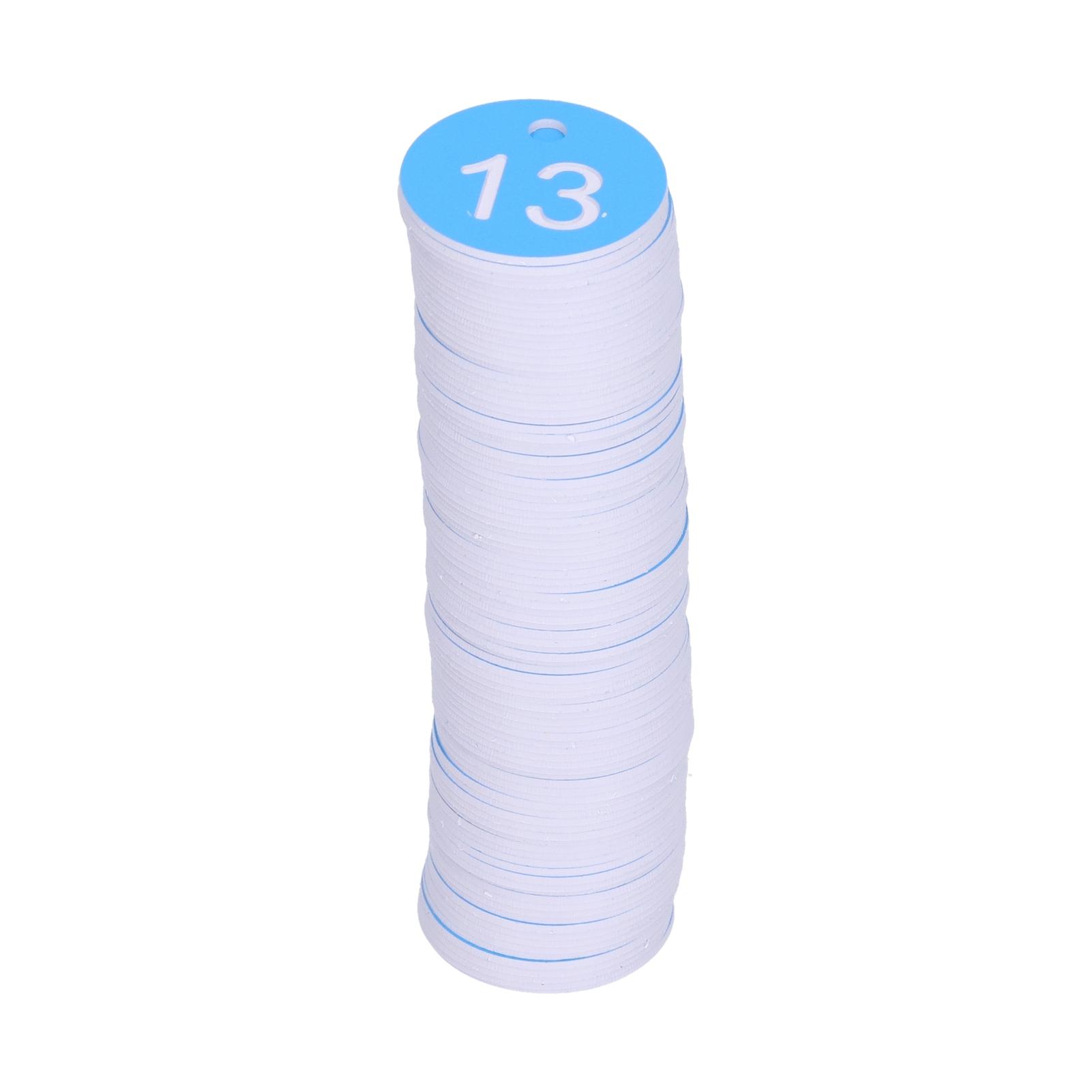 100Pcs Round Number   Beehive Sign Marker Labels with Hole Farm Beekeeping Accessory(Blue White )