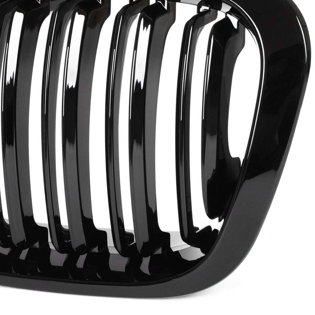 BMW 3 E46 98-01 SEDAN / KOMBI Grilles Between the Headlights (kidneys) Left + Right Set BLACK GLOSSY DOUBLE BAR