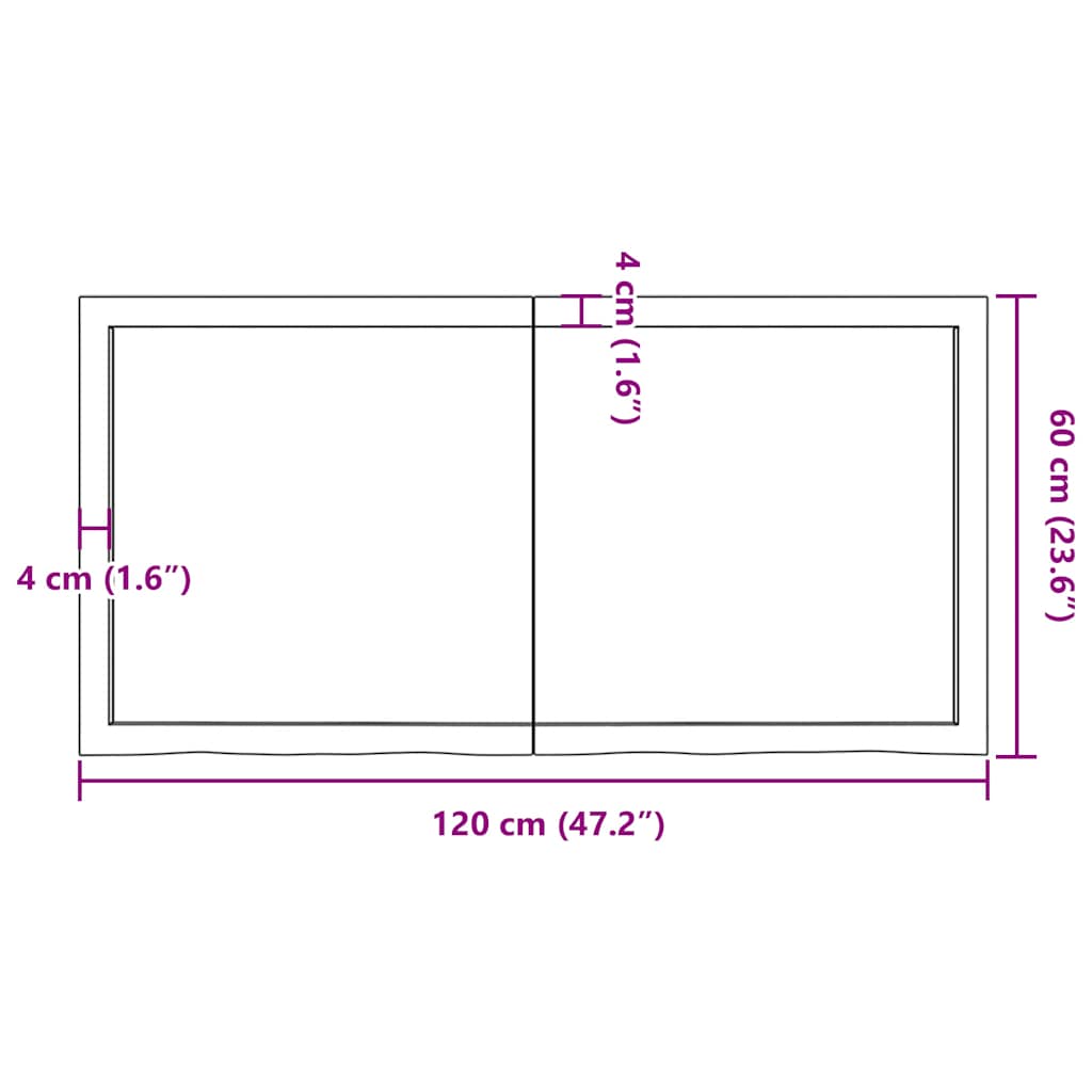 Wall Shelf Dark Brown 120 x 60 x (2 4) cm Solid Oak Treated