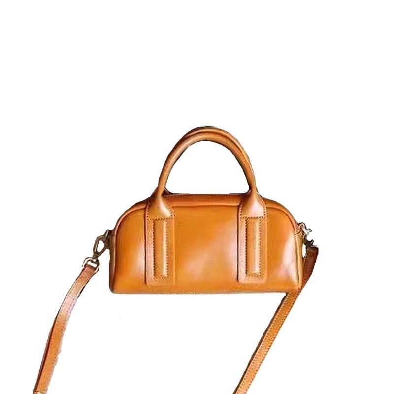 Top Layer Vegetable Tanned Cowhide Pillow Bag Niche Tote with Genuine Leather Women's Bag Crossbody Bag