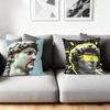 Cushion Cover Silky Short Plush Home Sofa Cushion Cover - Invisible Zipper Home Decoration David Sculpture