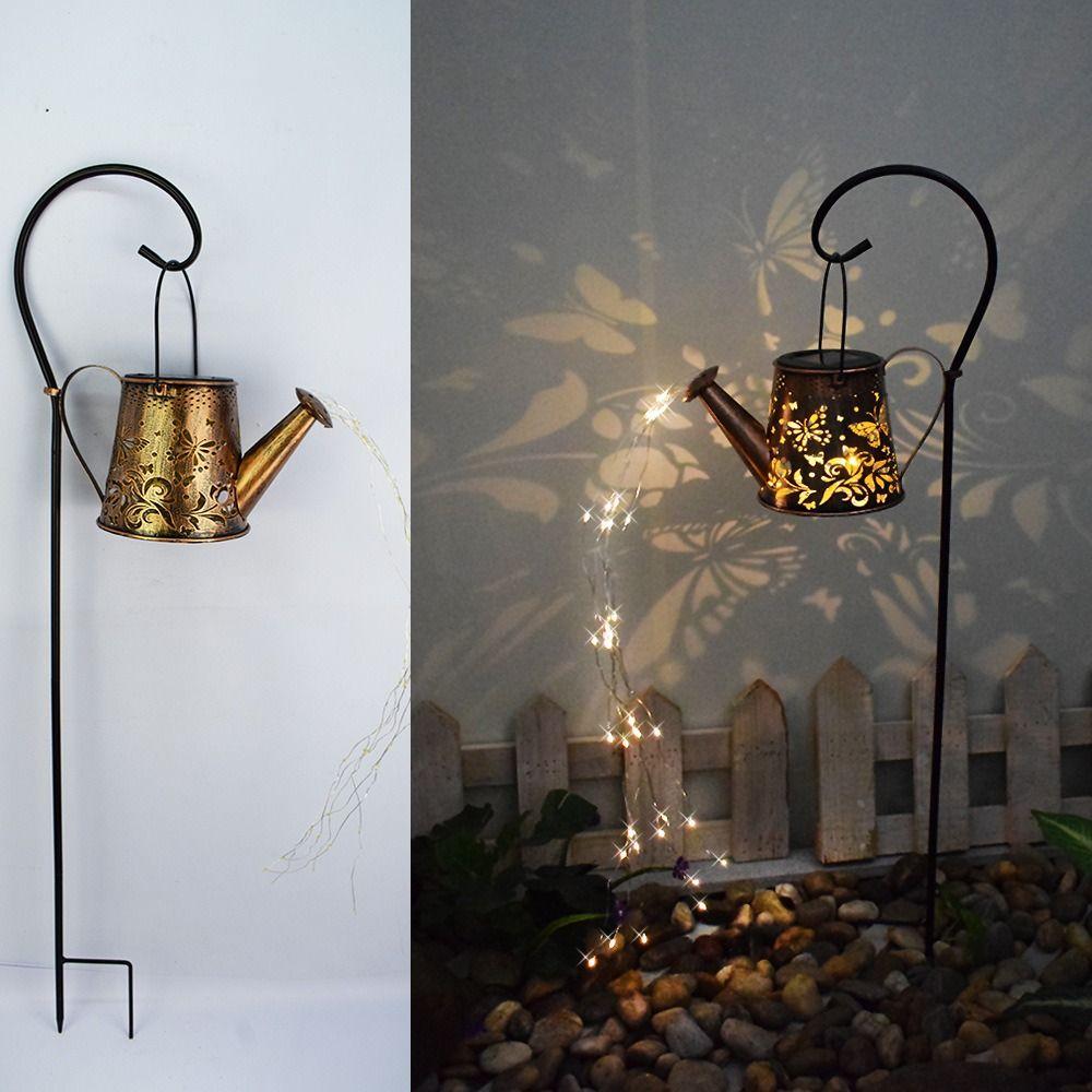 

Выдолбленная солнечная лампа для чайника, энергосберегающая солнечная лейка, освещение, садовый декор, уличный светильник