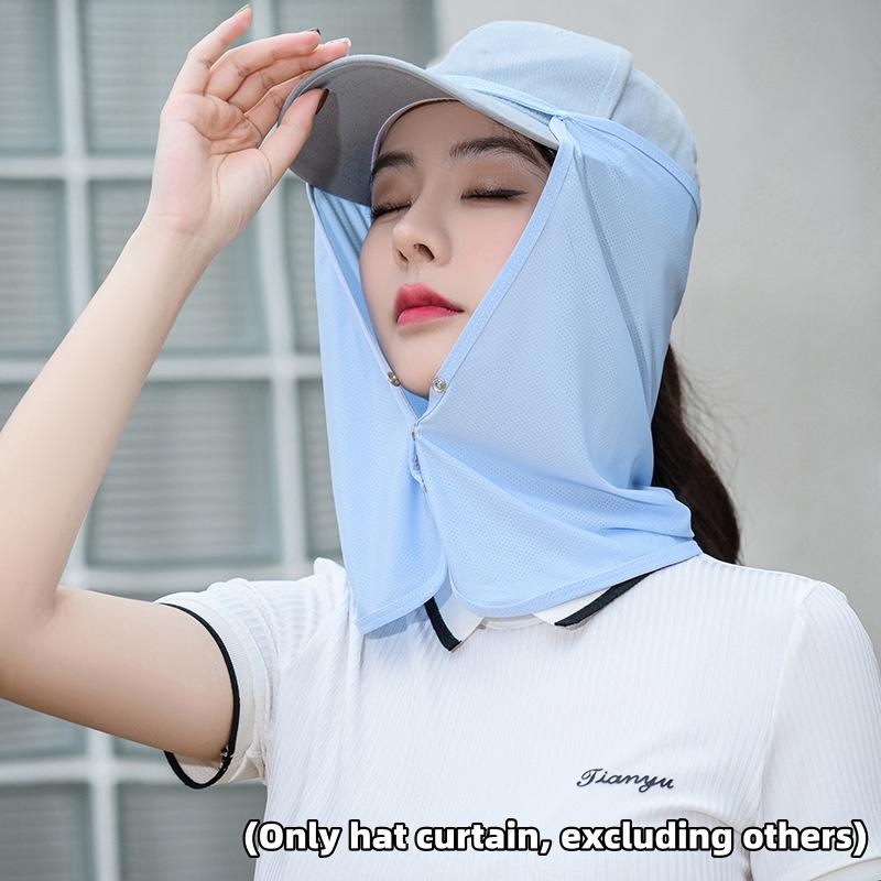 Summer Outdoor Sunshade Hat Curtain, Uv Resistant Sunshade Cloak, Safety Helmet, Baseball Cap, Sunshade Curtain
