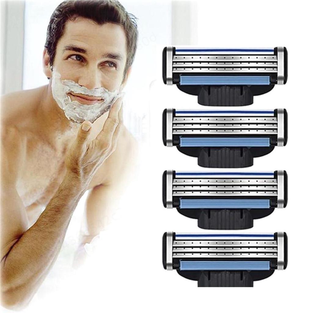 Buy Manual Shaving Blades Beard Shaver Blade 3 Layers Men Sharp Razors