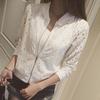Women's Summer 2026 Korean Style Lace Baseball Jacket with Sun Protection