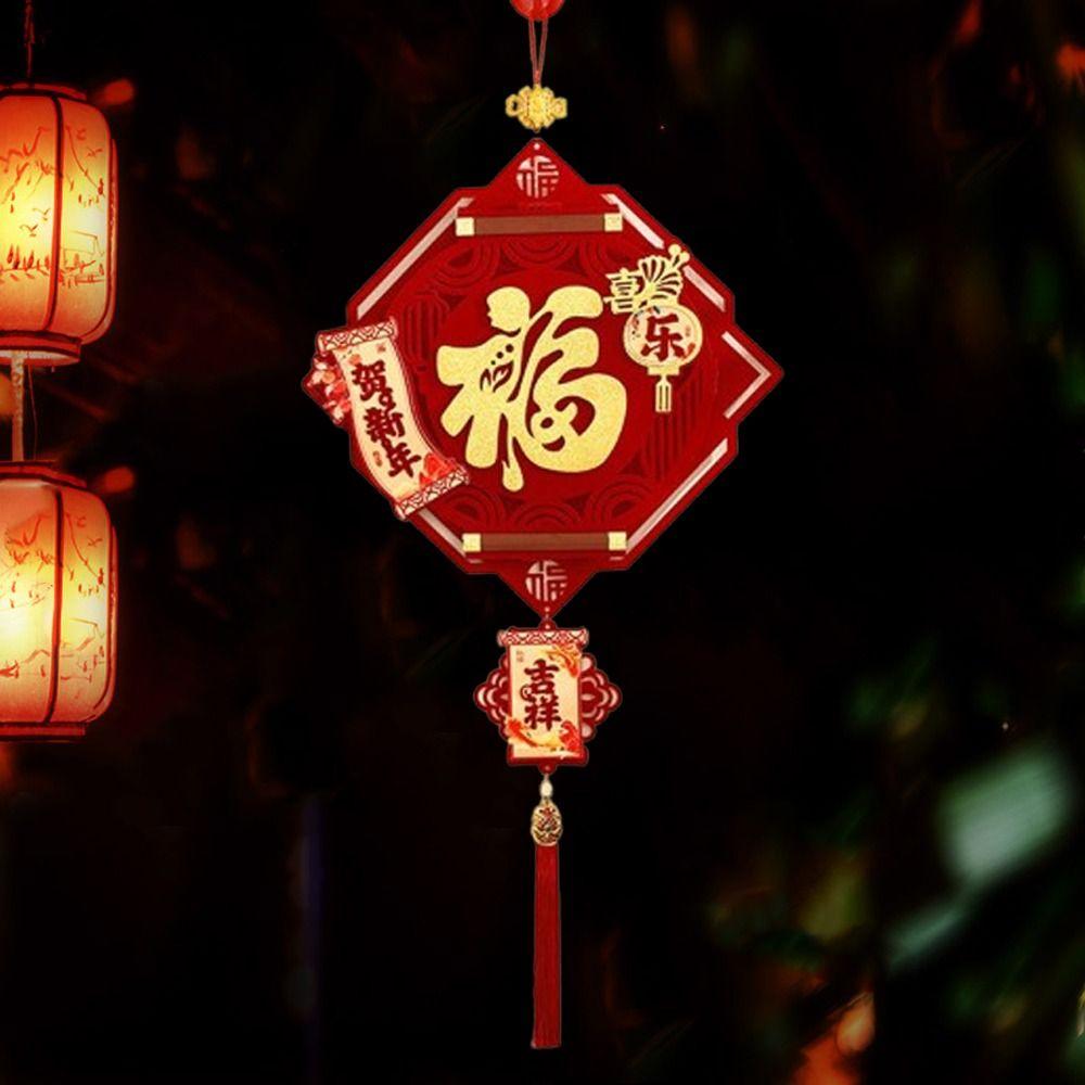 Chinese Style Chinese New Year Pendant Handmade Blessing Horse Year Ornament with Tassel Good Luck Spring Festival Supplies