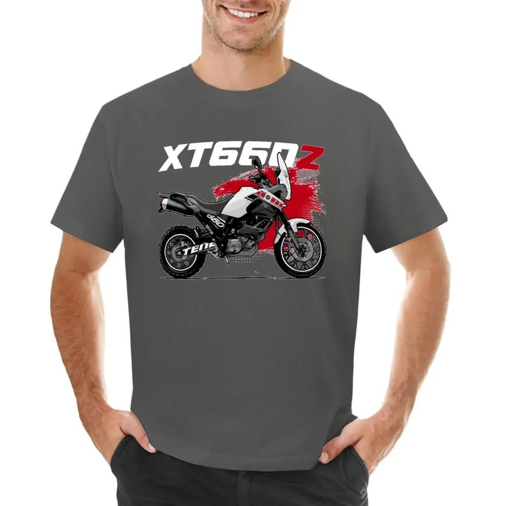 Heavyweights Anime Clothes Blouse Black T Shirts for Men Tenere-XT660Z-Essential- T-shirt Oversized Men Clothing Graphic Tops
