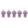 5pcs Crystal Mushroom Pendant Natural Crystal Hand Engraved DIY Mushroom Charm for Necklace Bracelet Jewelry Making