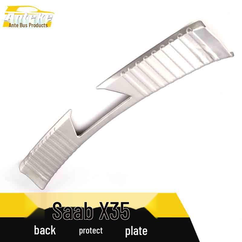 Saab X35 Tylna Płyta Ochronna: Ochraniacz klapy bagażnika ze stali nierdzewnej z ozdobną jasną listwą