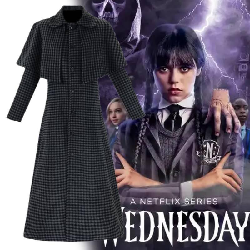 Wednesday Addams Season Two Cosplay Costume With Polyester Blazer For Halloween Parties