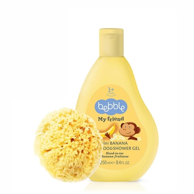 BEBBLE Shampoo & Shower Gel (Choose 1) + Lagrang Natural Sponge Body Large strawberry