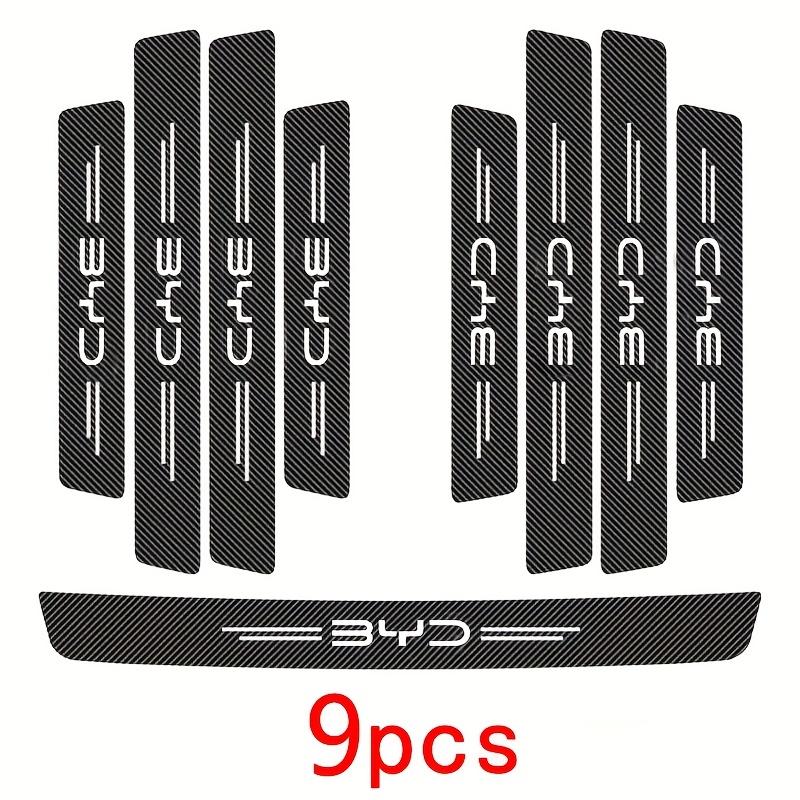 9PCS Car Door Sills Guards Stickers Film Anti Scratch Carbon Fiber Protector Scuff Pedal Cover Auto Accessories