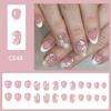 24pcs Acrylic False Nail With Short Shape And Glitters Finish Press on Nail For Fashionable Women Nail Decoration