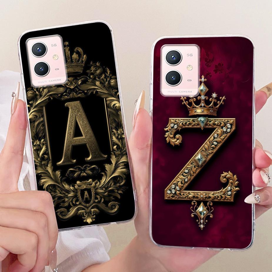 Fo Vivo Y55 5G Case V2127 V2154 Cute Crown Letters Cover Soft Slim Phone Case For Vivo Y33s 5G Y 55 VivoY75 5G V2142 Fundas Bags