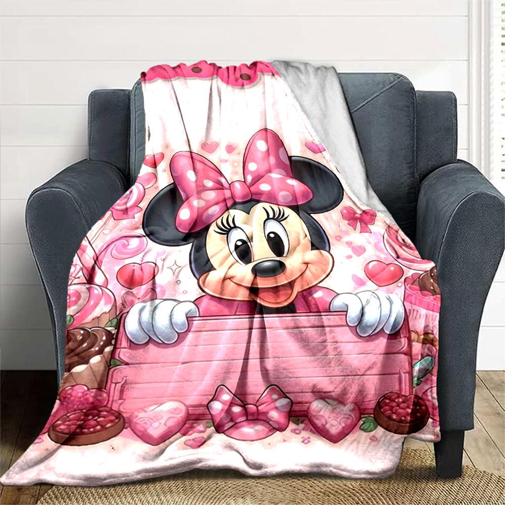 1 pezzo Coperta Dolce Minnie Mouse Leggero Plaid in Flanella per Divano Letto Viaggio Campeggio Soggiorno Ufficio Divano Sedia