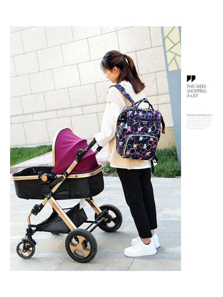Trendy Large-Capacity Mommy and Baby Travel Backpack