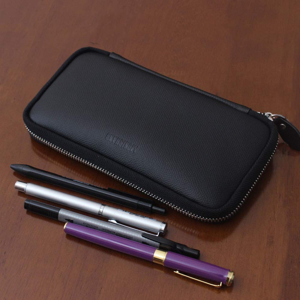 Mu Leather Pencil Case with Large Multifunctional Pen Stylish and Simple Design for Working Boys and Stationery Capacity, Holder, Adults, Girls,