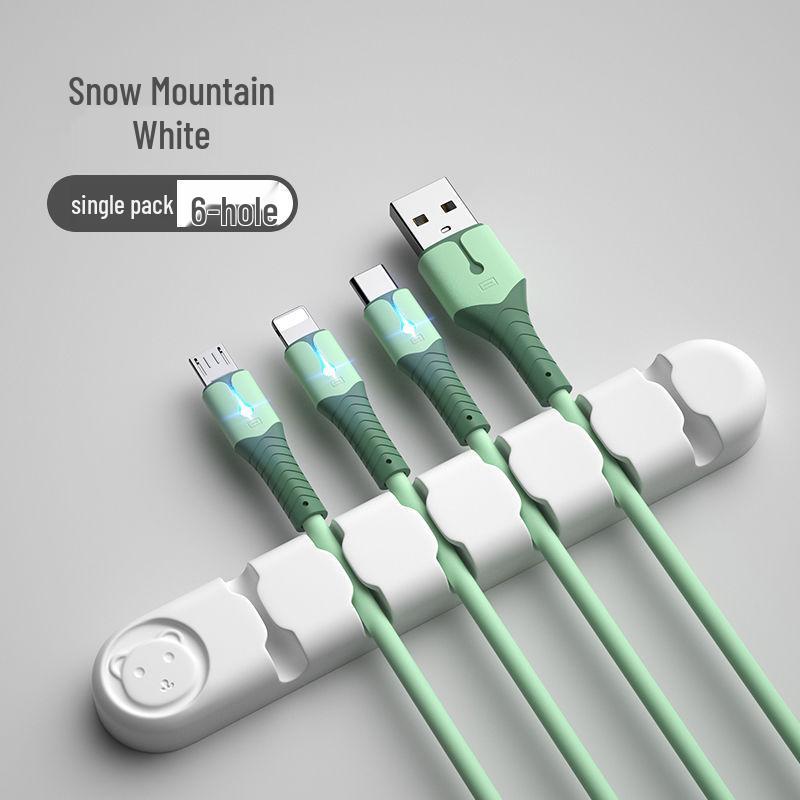 Little Bear Self-Adhesive Cable Organizer for Desktop and Wall