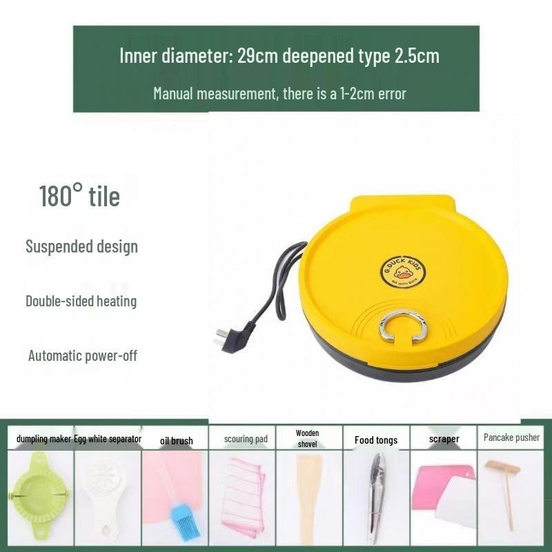 Electric Little Duck Pancake Maker: Multi-functional, Deepened, Constant Temp, Enlarged Griddle with Double-sided Heating.