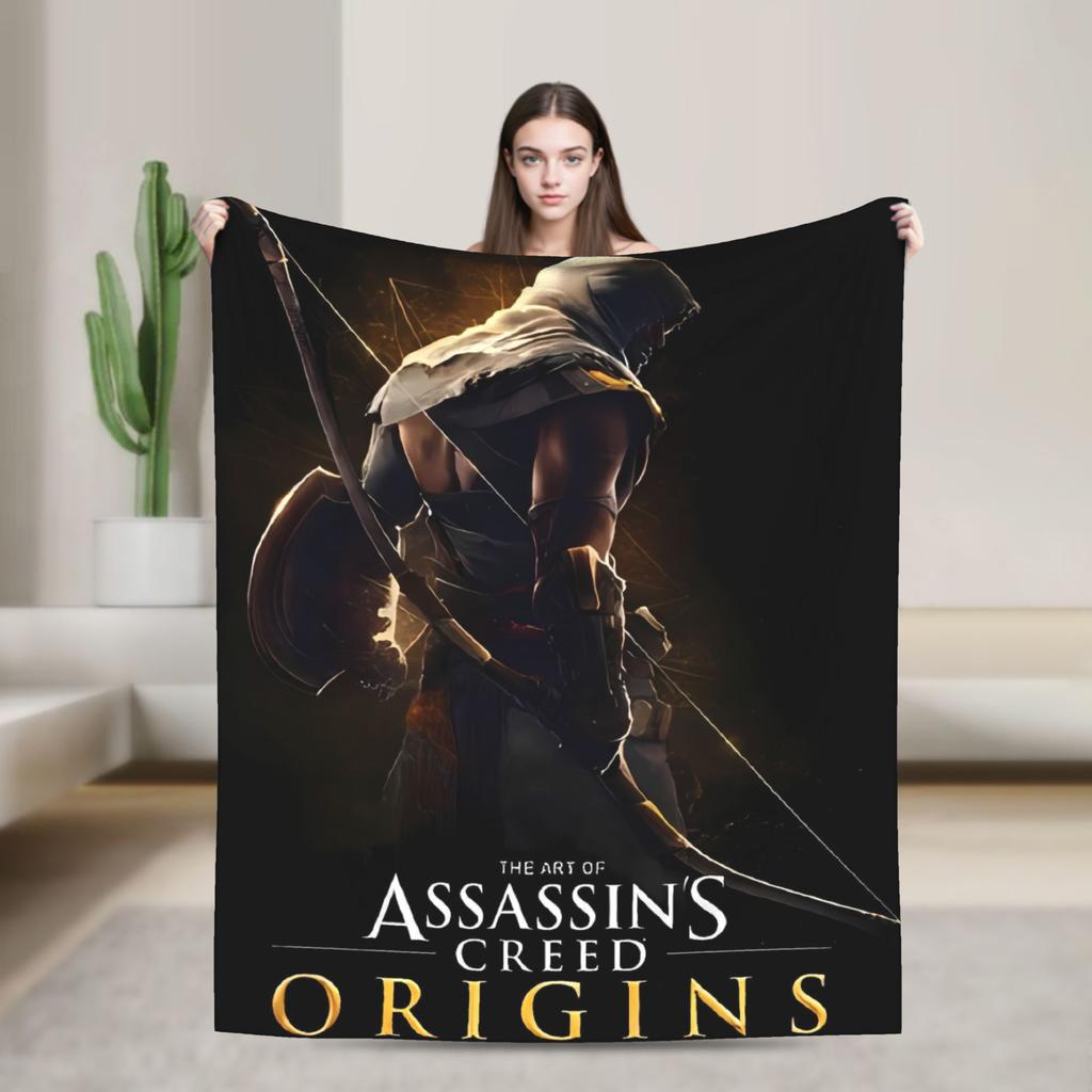 A-Assassins Game C-Creeds Fashion Flannel Blanket Warm Soft Bedding Throws for Home Decor Airplane Bedspread Sofa Bed Cover