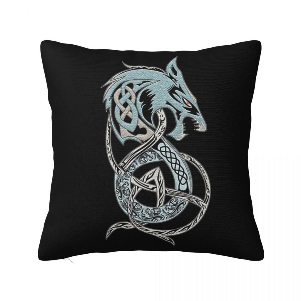 Viking Loki Son Fenrir Square Pillowcase Cushion Cover Pillow Case Throw Pillow Cover for Home Sofa Living Room