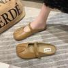 Fashion Women's Outdoor Casual Flat Shoes with Toe Caps Half Drag Women's Spring Autumn New Style Simple Comfortable Single Shoes