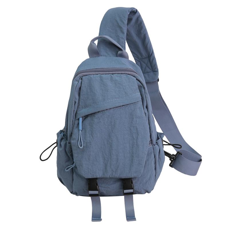 

Нагрудная сумка мужская сумка через плечо женская легкая спортивная наплечная сумка Solid Color синий