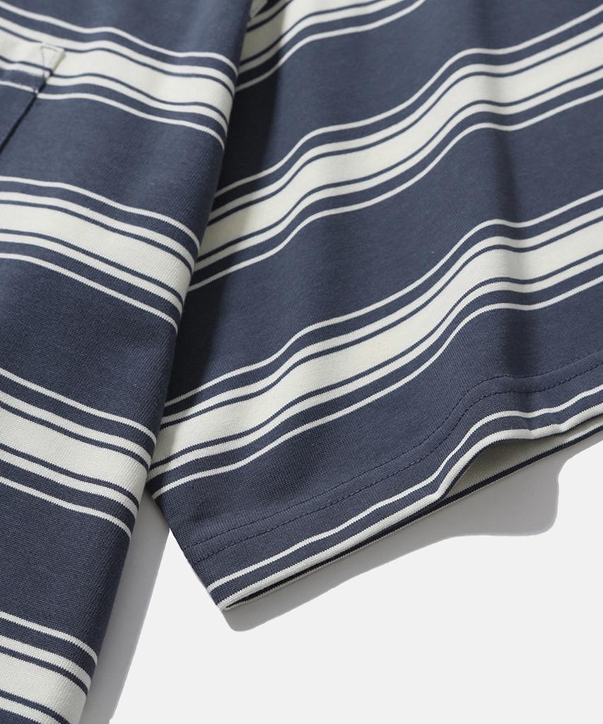 MOIF [Ss26] One Pocket H/S Tee / Blue Stripe