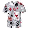 Funny Poker Men and Women Harajuku 3d Poker Game Print Fashion T-shirt Hip Hop Round Neck Short Sleeve Shirt Tops