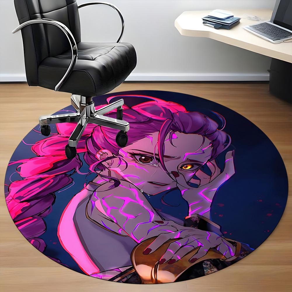 1PC KPop Demon Hunters Office Round Area Rug Suitable For Office, Under Office Chairs Bedroom Living Room Home Decor, Room Deco T1224008