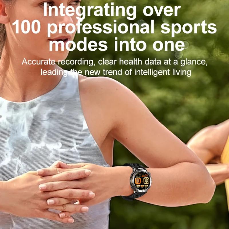 New 5ATM Waterproof Smart Watch Men 600mAh Outdoor SmartWatch GPS Compass Heart Rate LED Flashlight Bluetooth Call Sports Smartwatch