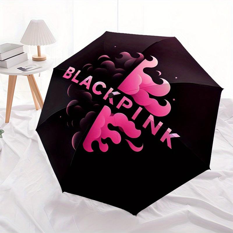 1pc Blackpink Logo Design Umbrella with Plastic Handle,Suitable for All Seasons Home Travel Outdoor UmbrellaM1218