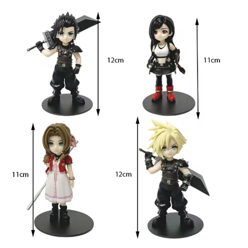 Anime 11-12cm Finals Fantasy Figure Cloud Strife Tifa Lockhart Aerith Gainsborough Zack·Fair Figure Model PVC Toy Desktop Gift
