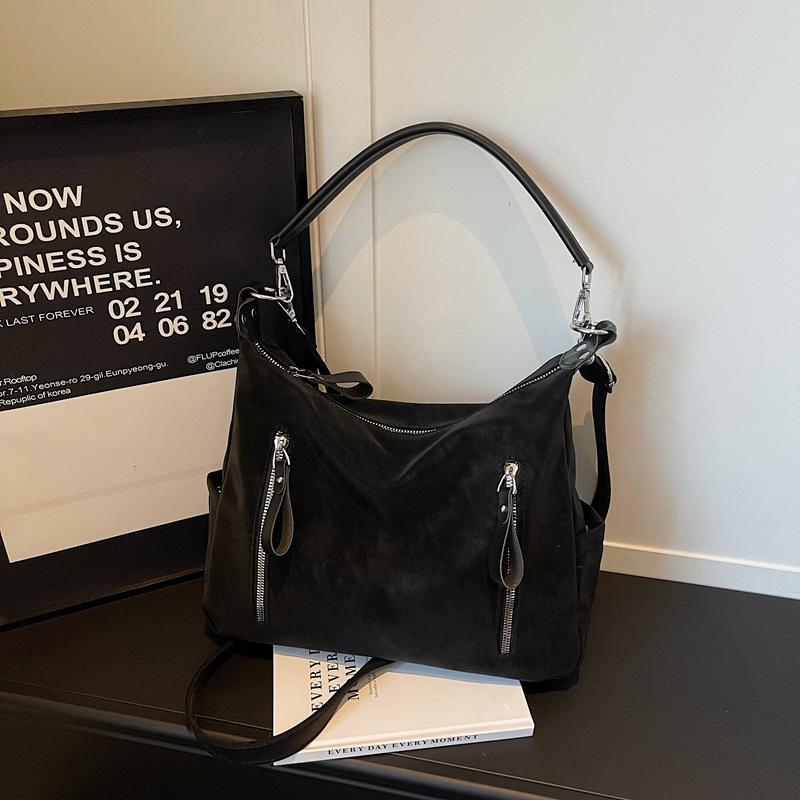 New Large-Capacity Autumn And Winter Maillard Retro Bag Women'S Fashion Casual Commuting Single Shoulder Oblique Span Tote Bag