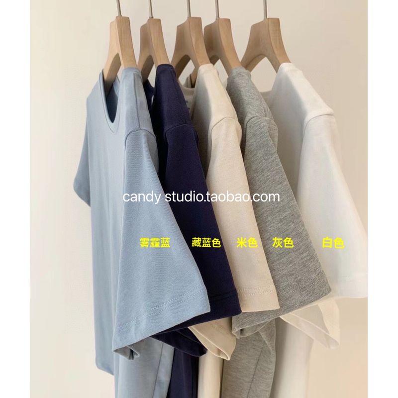 

Dongdaemun Candy Light Board Comfortable Cotton Short Sleeve Beige All yards