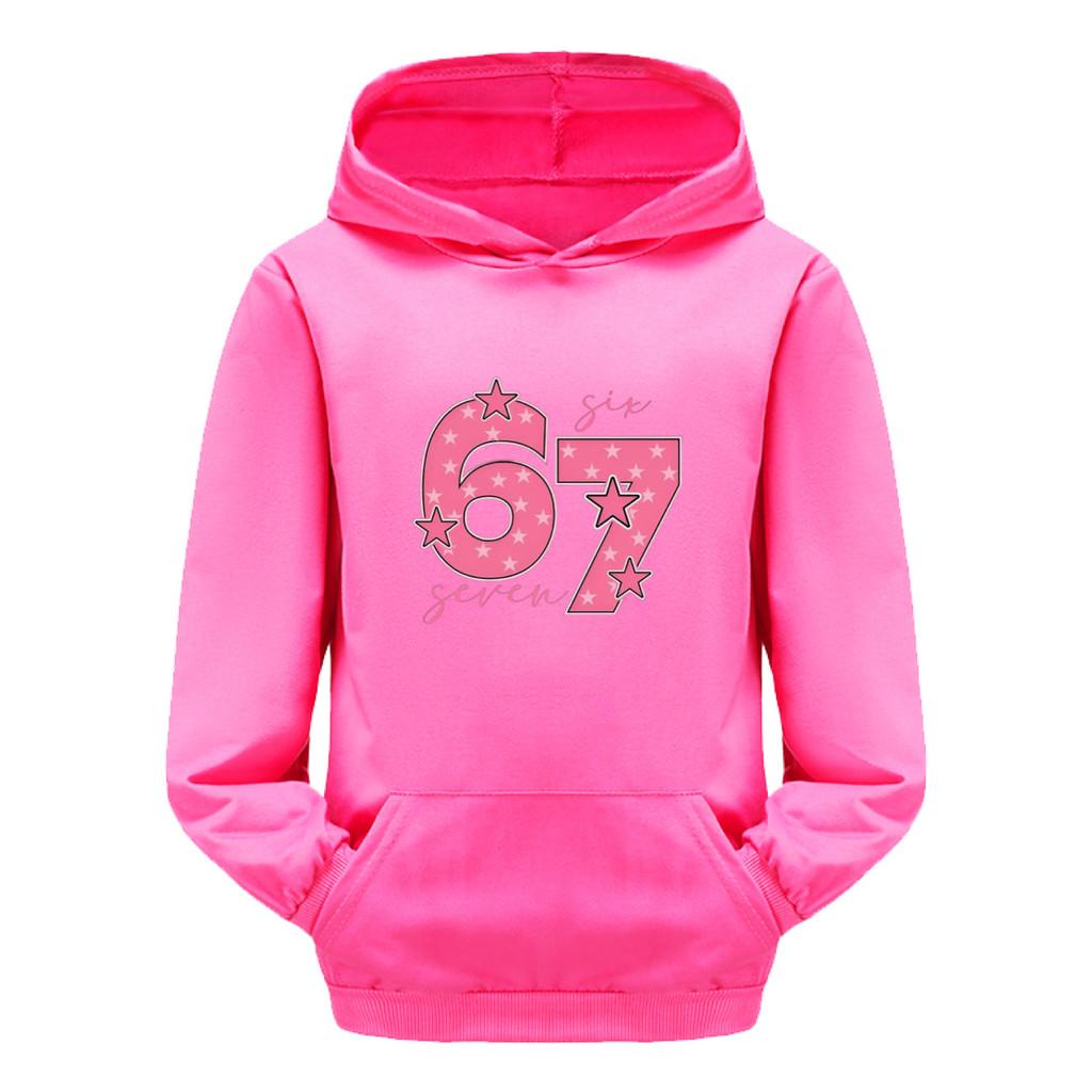 5291 Kids Boys Girls Steal a Brainrot 67 Printed Multi-color Long Sleeves Hoodies